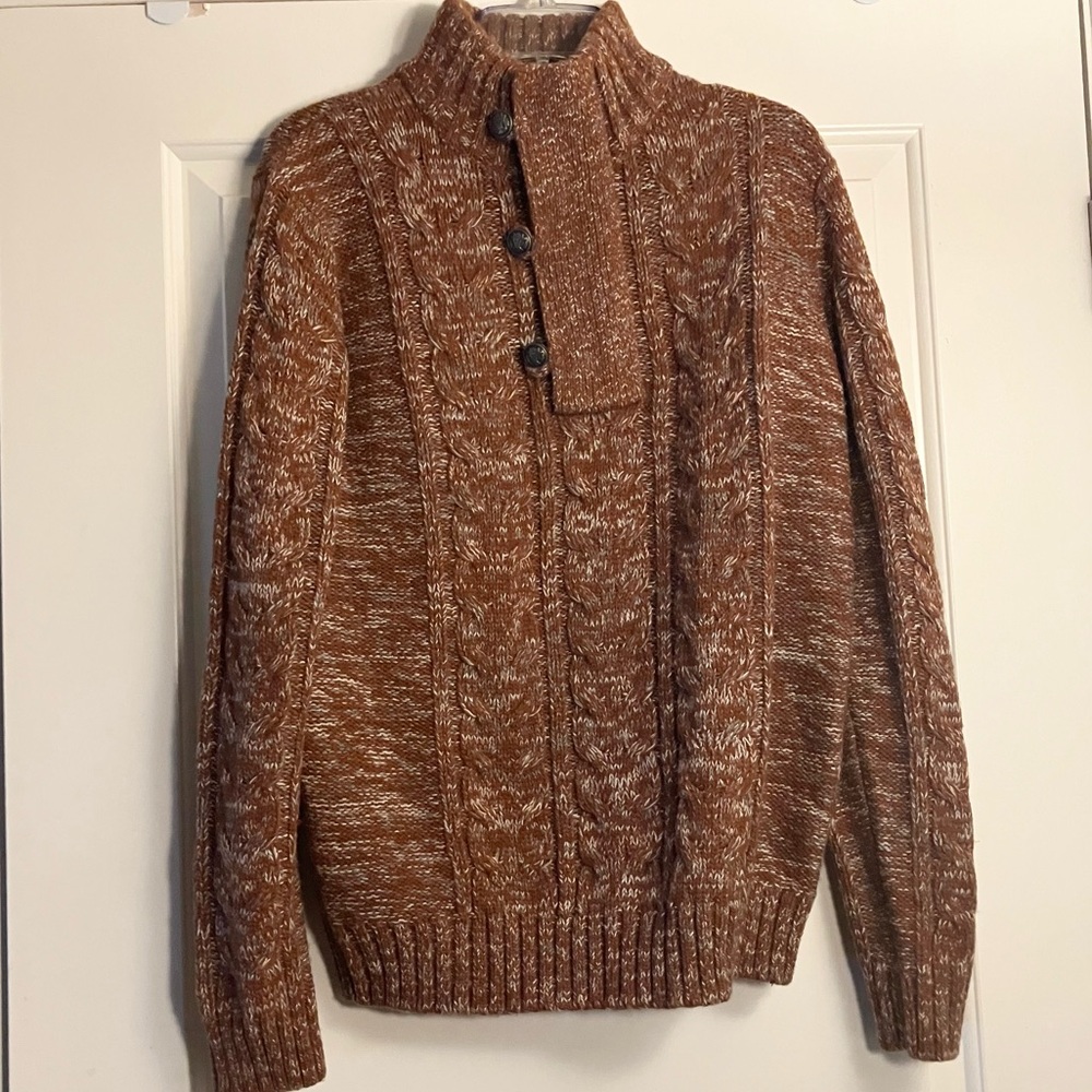 Vintage Cable Knit Quarter Zip Sweater - Picture 2 of 12